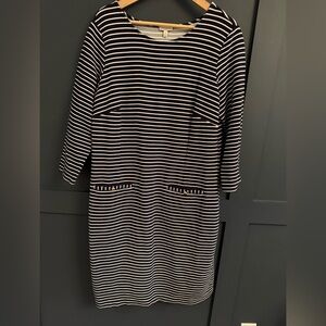 Talbots Striped Navy and White Dress